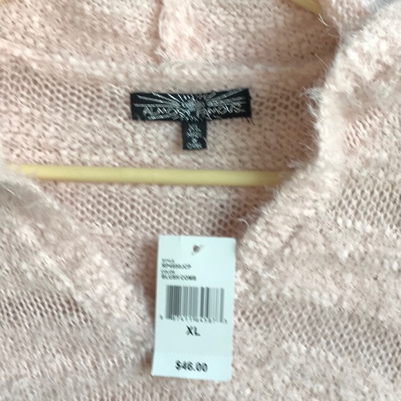 Very cute!  Blush color fuzzy pullover hoodie. NWT - Picture 2 of 6